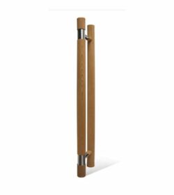 SAUNA DOOR HANDLE VERTICAL with METAL ACCENT CEDAR SAWO