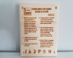 SAUNA SIGN SAUNA & STEAM GUIDELINES SAWO