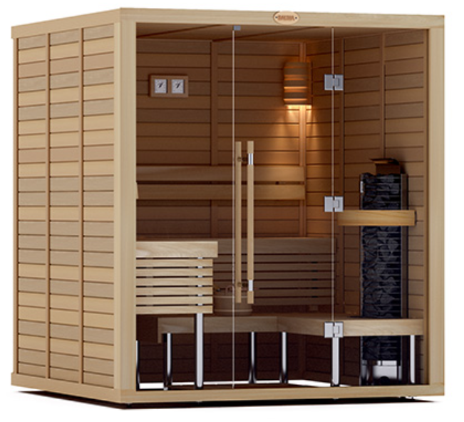 6 Person + Sauna in Cedar with Glass Front