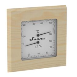 THERMO-HYGROMETER SQUARE PINE SAWO