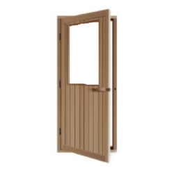 SAUNA DOOR CLEAR GLASS WINDOW CEDAR  4 SIDED FRAME (700x2020mm)