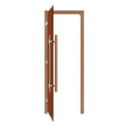 SAUNA DOOR BRONZE GLASS CEDAR 3 SIDED FRAME w/ V-HANDLE LEFT