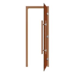 SAUNA DOOR BRONZE GLASS CEDAR 3 SIDED FRAME w/ V-HANDLE