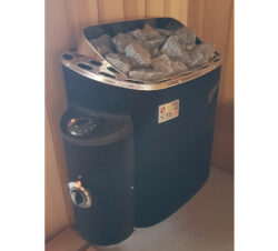 4.5kW SCANDIA BLACK with SIDE CONTROLS PREMIUM FERN SAUNA HEATER SAWO NB