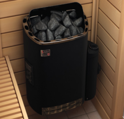 6kW SCANDIA BLACK with SIDE CONTROLS SAWO FIBRE COATED SAUNA HEATER NB
